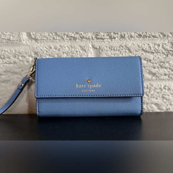 Kate Spade Blue Wallet, and Brown Dust Bag - Picture 1 of 11